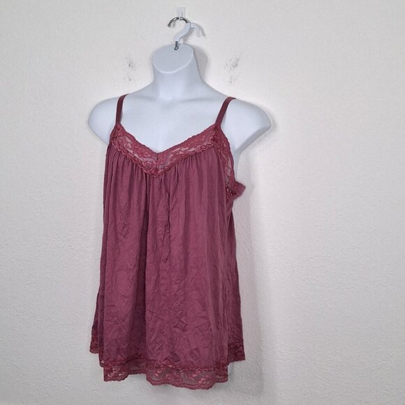 Torrid Lace Crinkle Cami Tank Top Sz 2 Strappy Coquette Fairy Boho Vintage Y2K - Picture 2 of 13